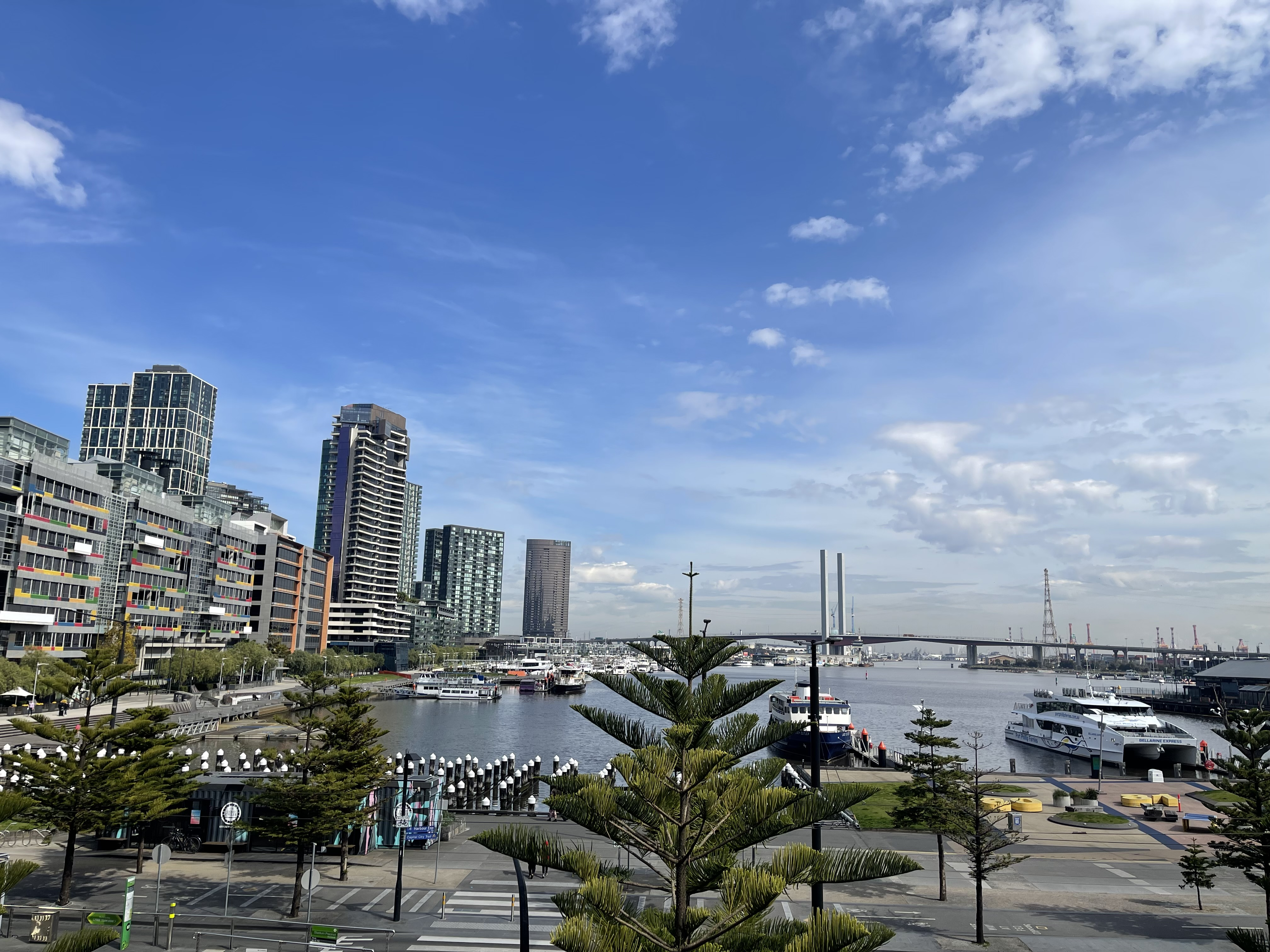 Image of waterfront and ferry at Docklands Melbourne