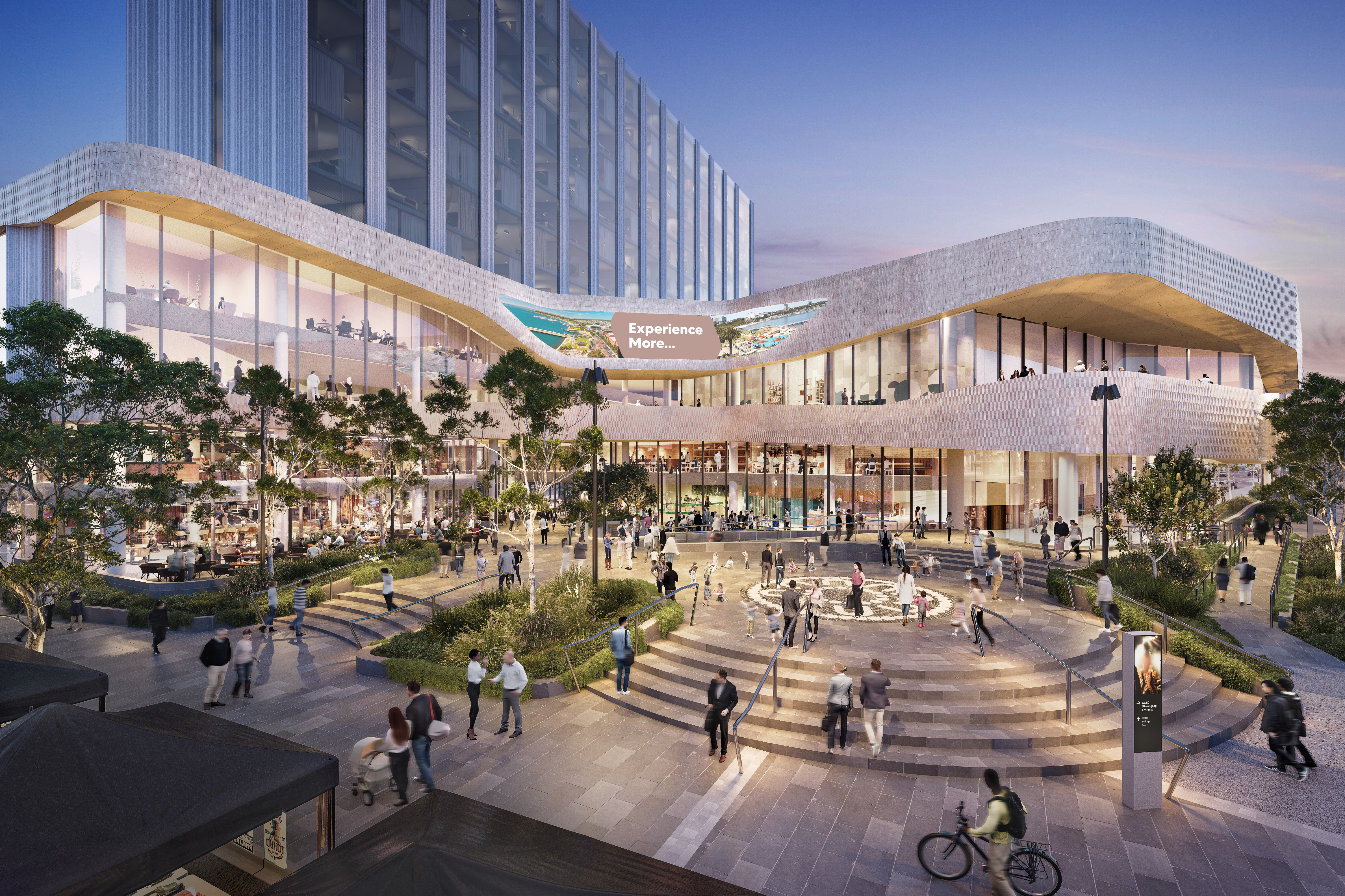 Artists impression of Nyaal Banyul Geelong Convention and Event Centre public plaza