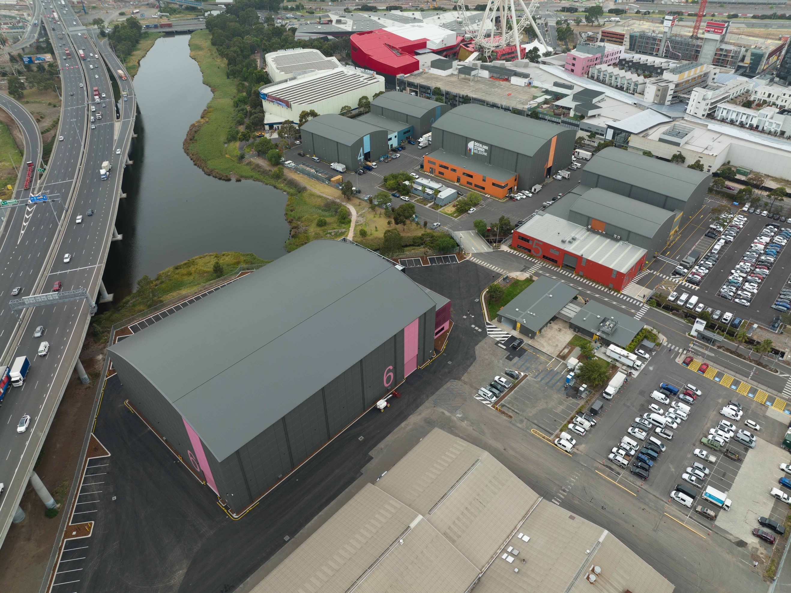 Aerial view - Docklands Studio's Sound Stage 6