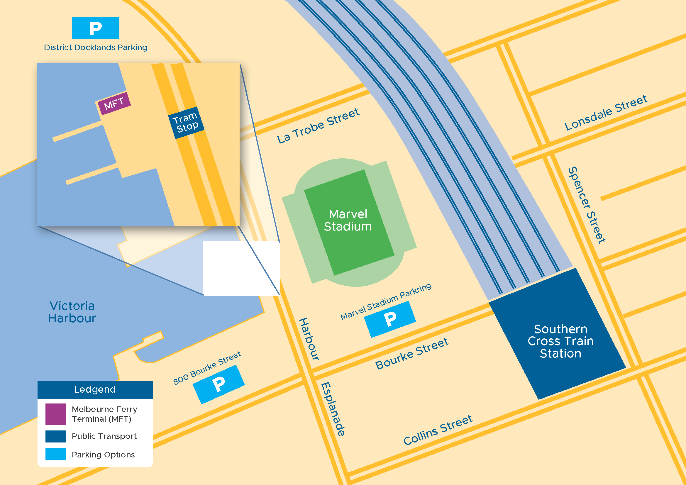 Melbourne Ferry Terminal Location Map